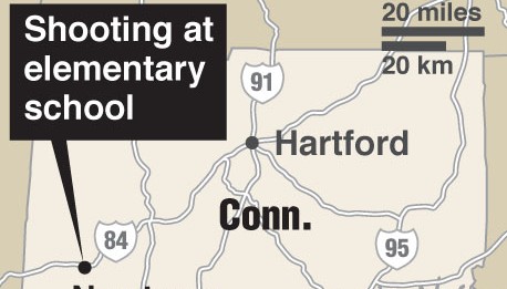 School Shooting on Shooting At Elementary School In Conn Caption Map Locating Newton